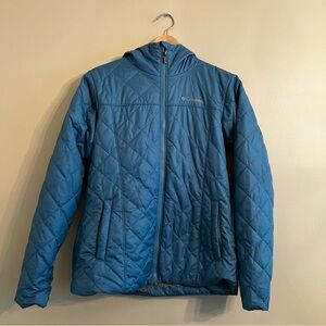 Columbia Hooded Teal Insulated Zip Up Jacket